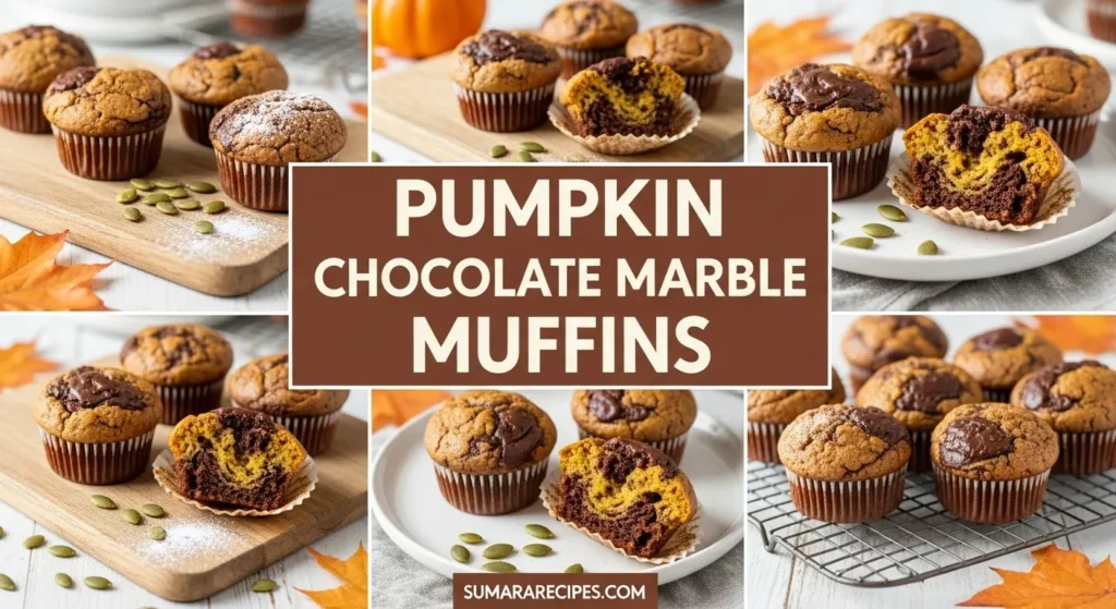 Pumpkin Chocolate Marble Muffins