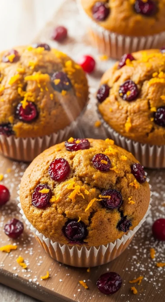 Pumpkin Cranberry Muffins with Orange Zest
