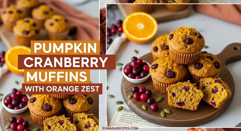 Pumpkin Cranberry Muffins with Orange Zest