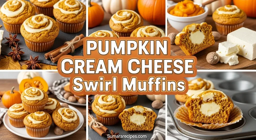 Pumpkin Cream Cheese Swirl Muffins