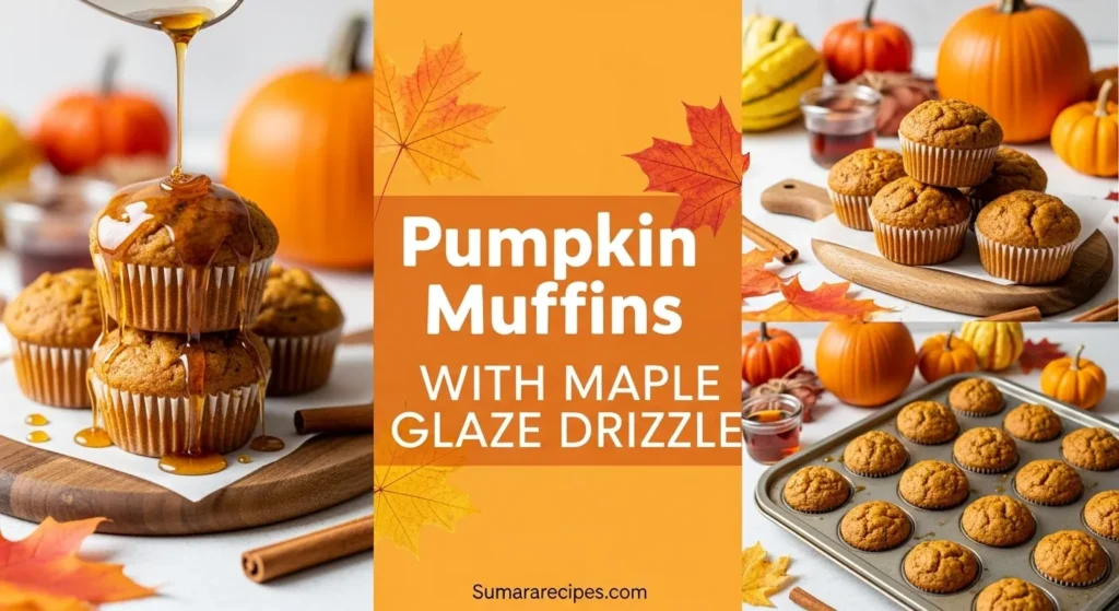 Pumpkin Muffins with Maple Glaze Drizzle