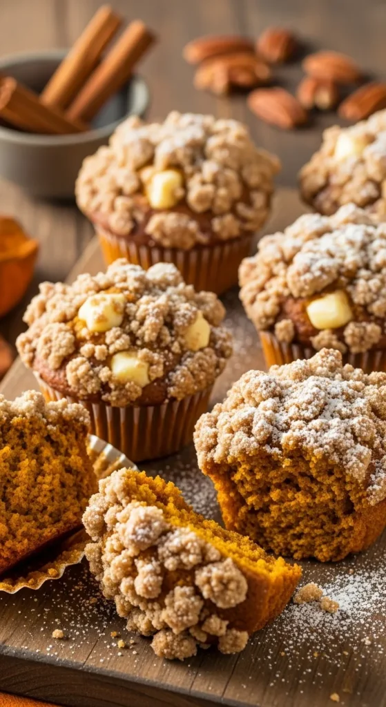 Pumpkin Streusel Muffins with Cinnamon Crumble Topping