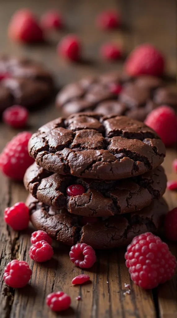 Raspberry Dark Chocolate Cookies