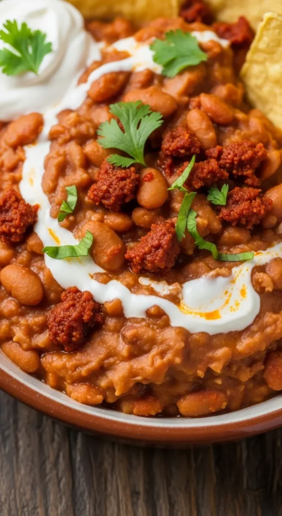 Refried Beans with Chorizo