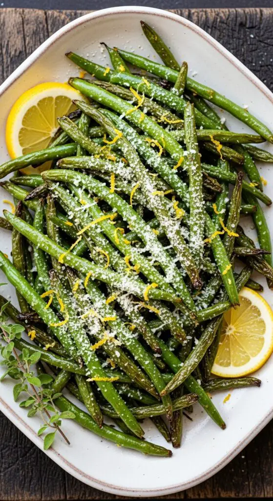 Roasted Green Beans with Parmesan & Lemon