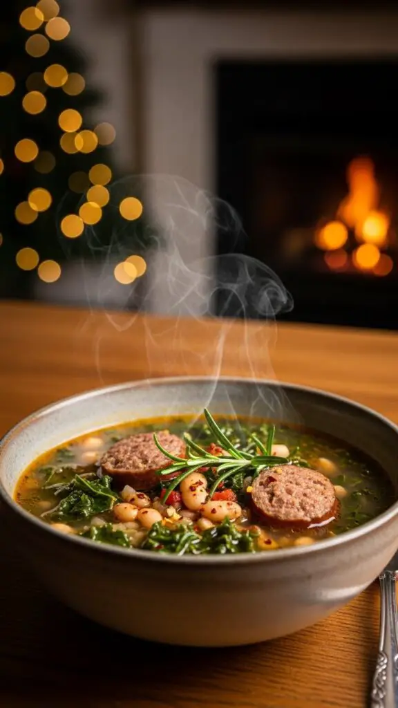 . Sausage, Kale & White Bean Christmas Soup