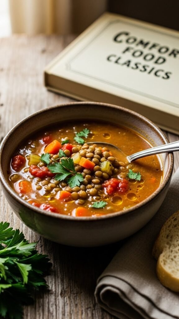 Slow Cooker Lentil Soup (Dairy-Free, Vegan)