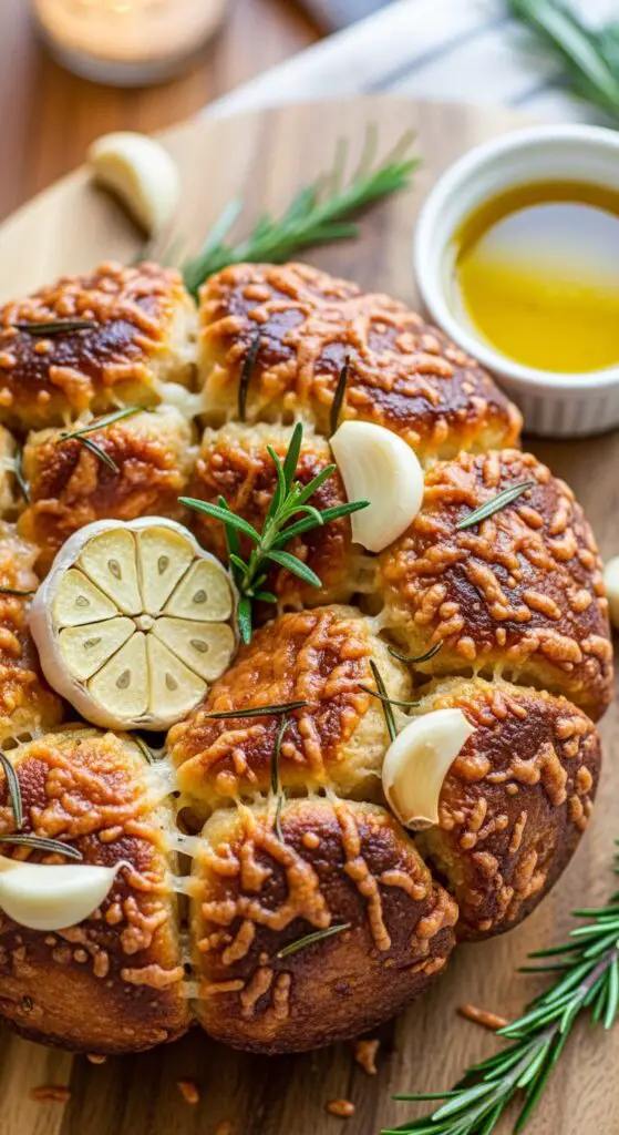 Smoked Gouda & Rosemary Monkey Bread with Garlic Confit