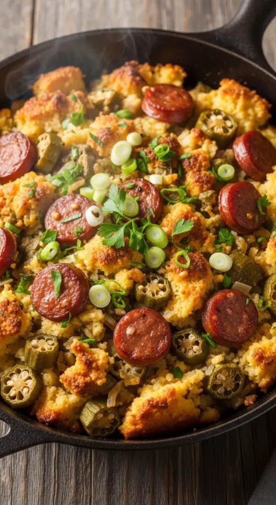 . Smoky Andouille & Okra Stuffing (Cajun Soul)
