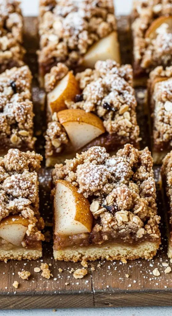 Spiced Pear Crumble Bars
