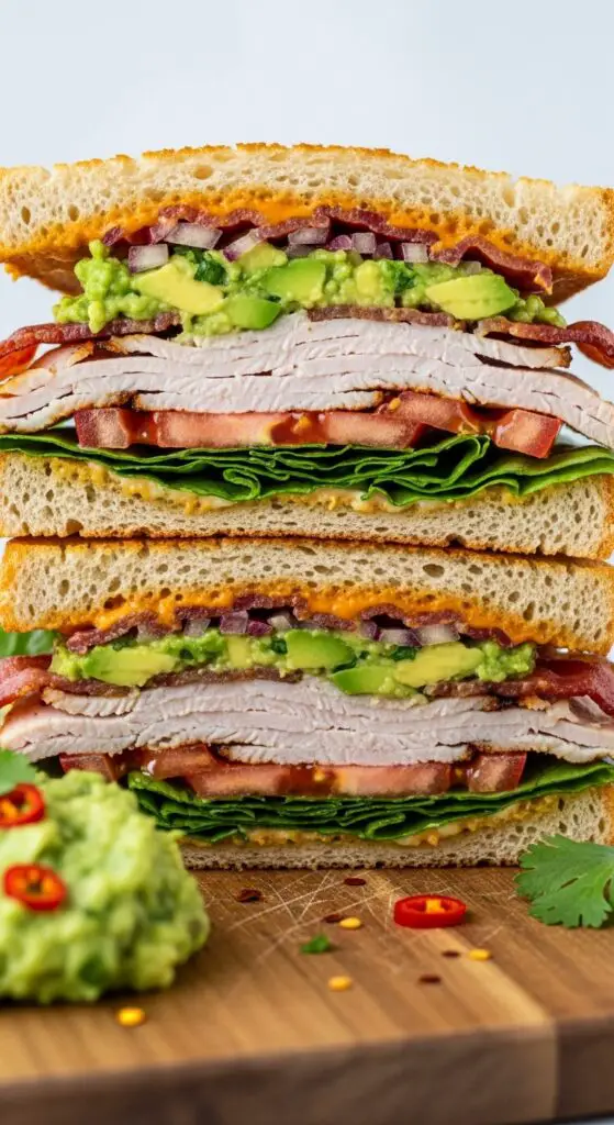 Spicy Chipotle Turkey Club with Avocado Smash