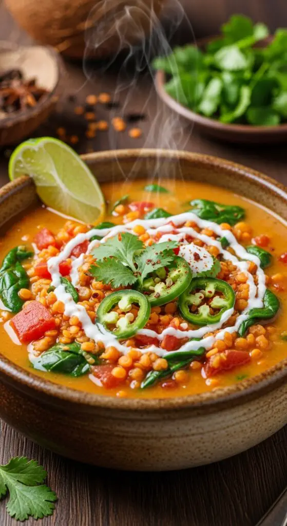 Spicy Coconut Curry Lentil Soup