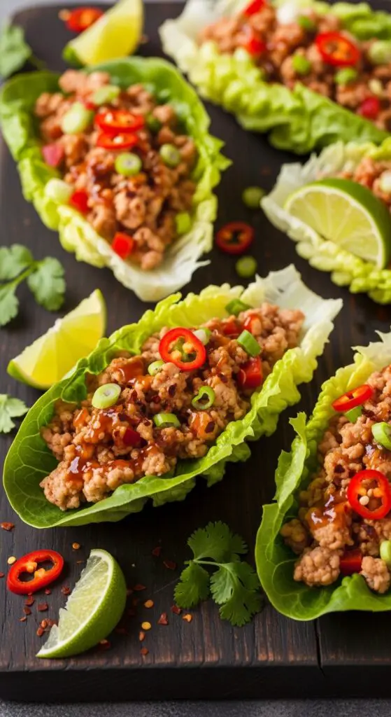 Spicy Turkey Lettuce Wraps