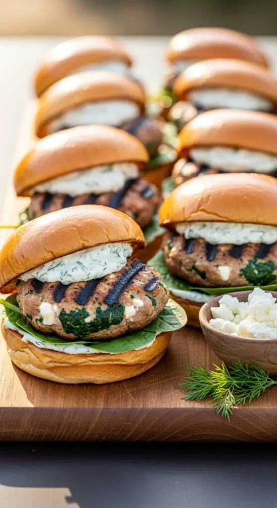 Spinach & Feta Turkey Burgers