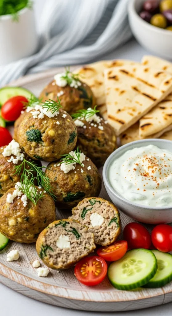 Spinach & Feta Turkey Meatballs (Mediterranean Vibes)