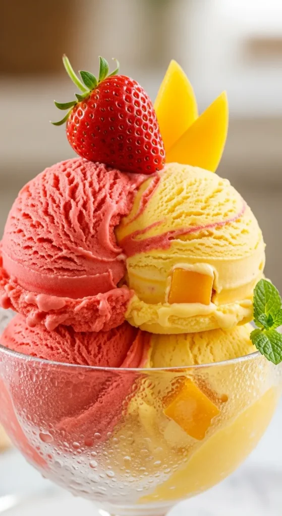 Strawberry Mango Ice Cream Recipe