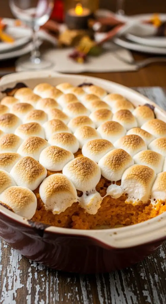 Sweet Potato Casserole with Marshmallow Top