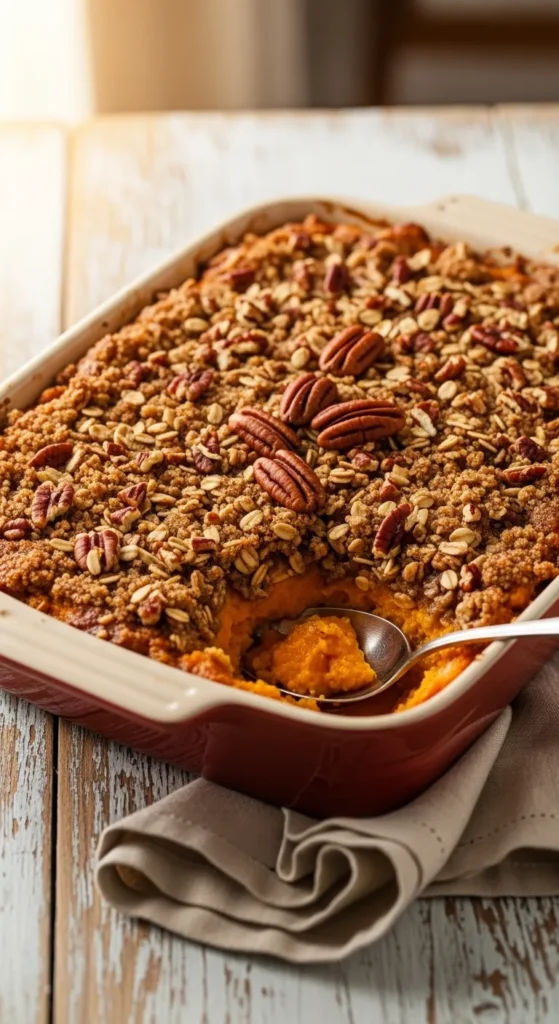 Sweet Potato Casserole with Pecan Streusel