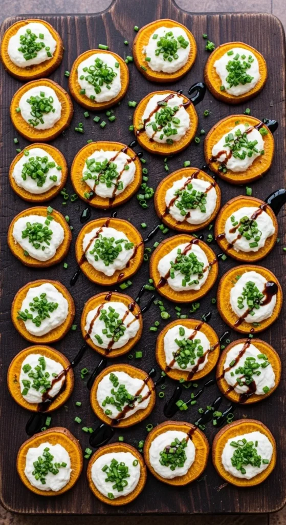 . Sweet Potato Rounds with Goat Cheese
