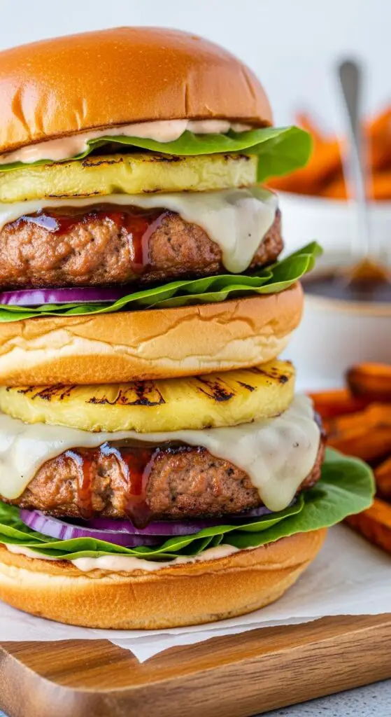 Teriyaki Pineapple Turkey Burgers