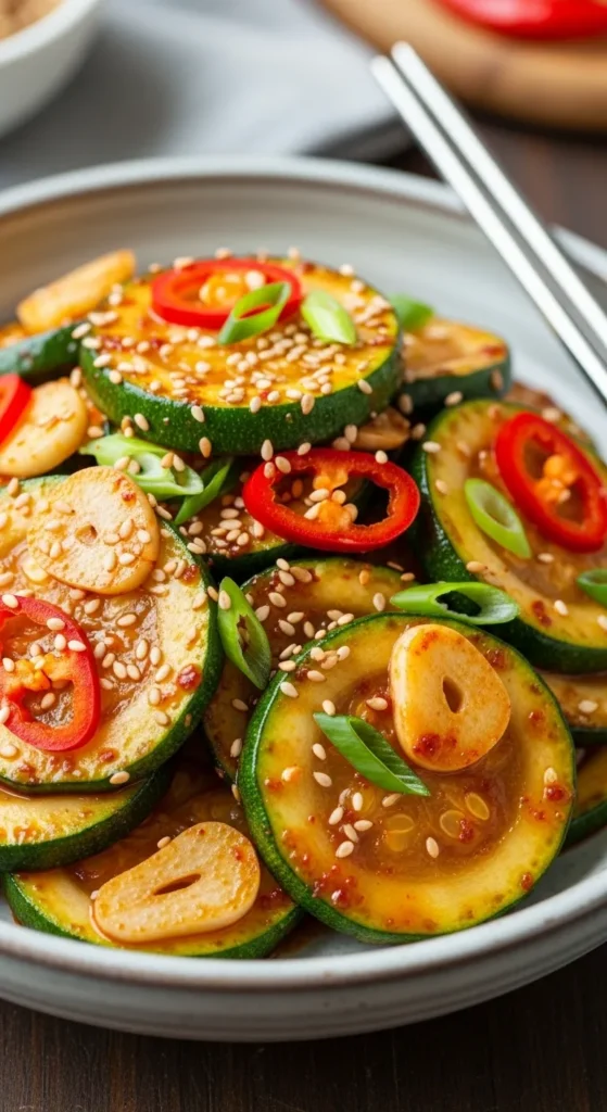 Spicy Korean Zucchini (Hobak Namul)