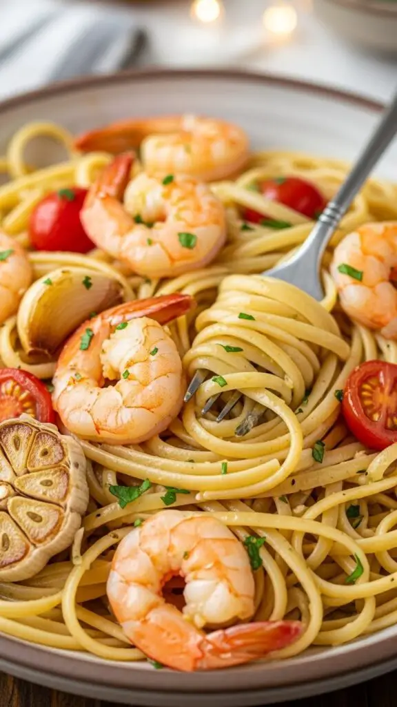 15-Minute Garlic Butter Shrimp Pasta