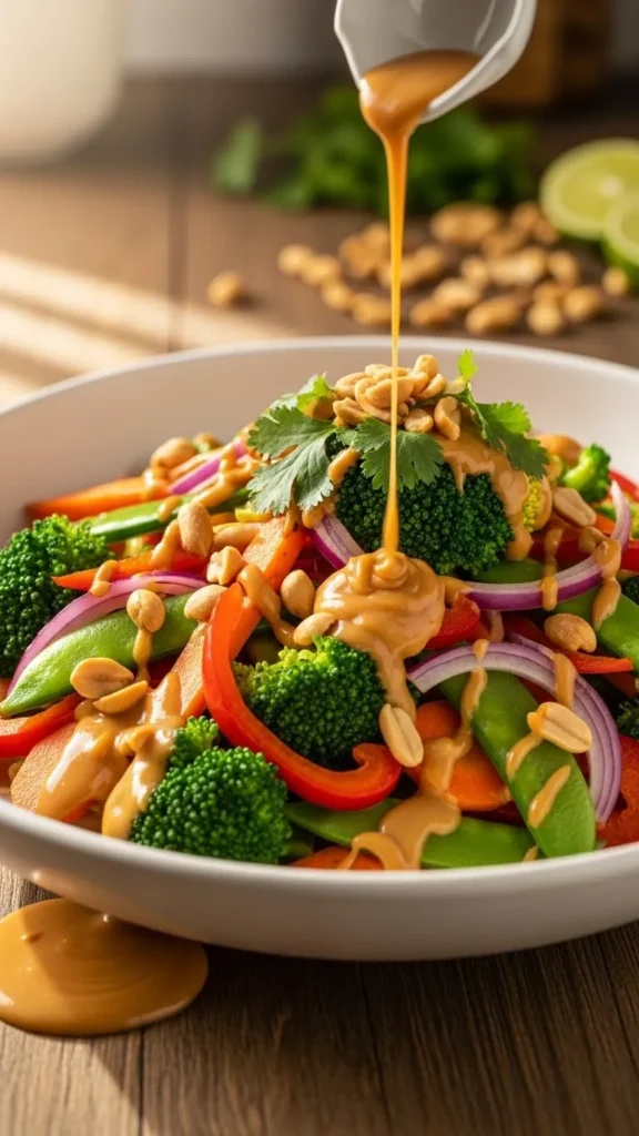 15-Minute Veggie Stir-Fry with Peanut Sauce