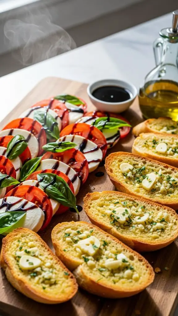 . 5-Ingredient Caprese Salad + Garlic Bread