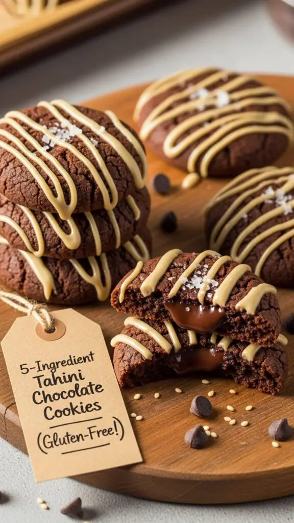 5-Ingredient Tahini Chocolate Cookies (Gluten-Free!)
