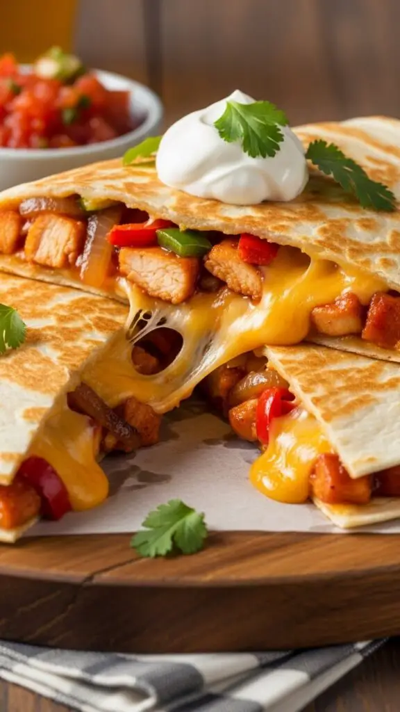. BBQ Chicken Quesadilla with Melty Cheese