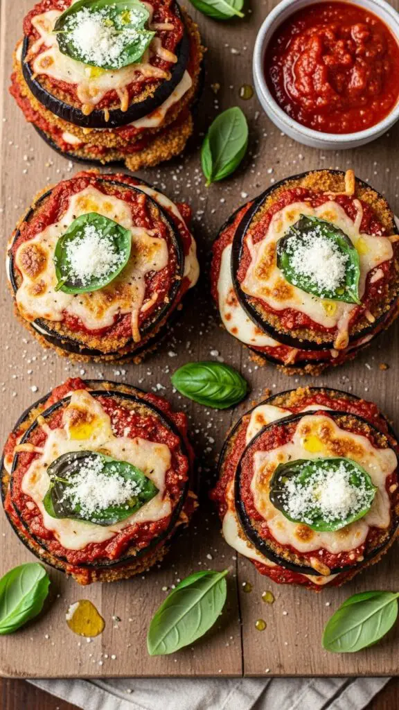 Baked Eggplant Parmesan Stacks