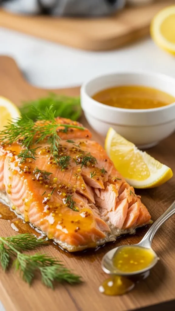 Baked Salmon with Honey Mustard Glaze