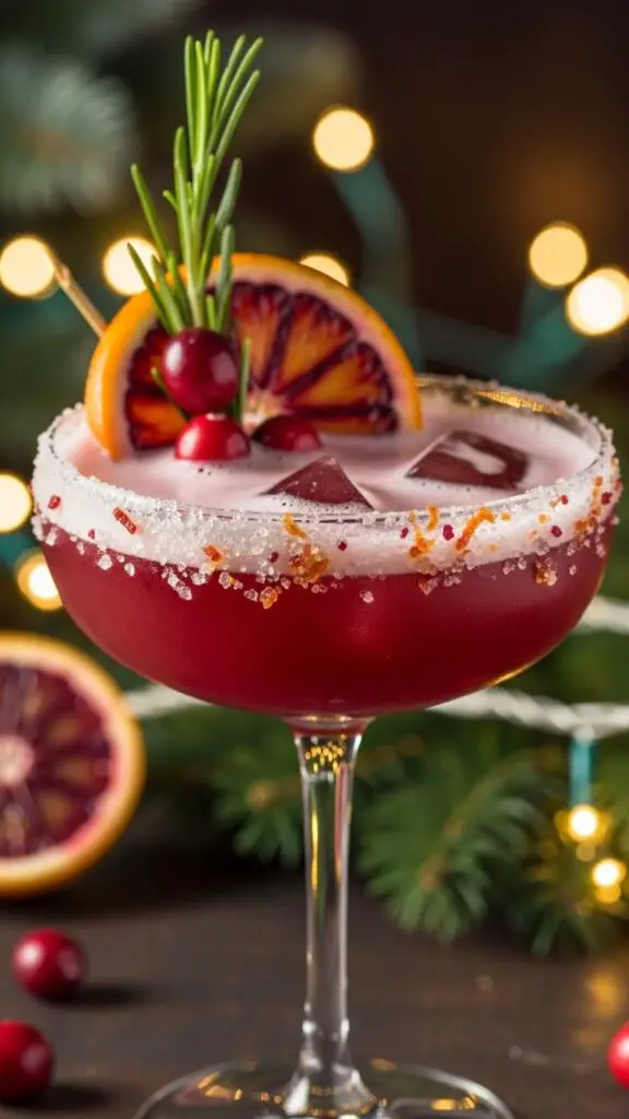 Blood Orange Christmas Margarita