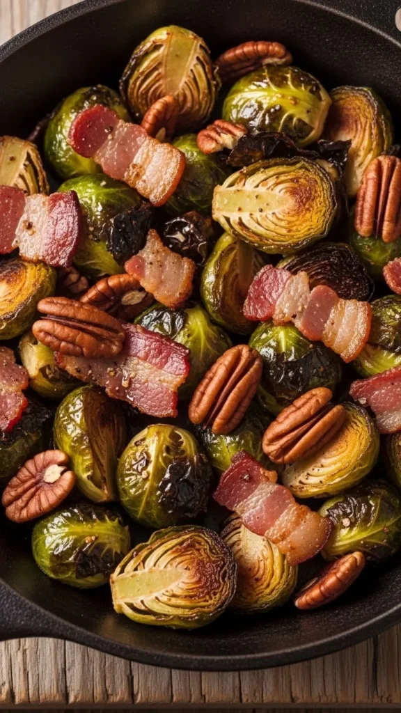 Brussels Sprouts with Bacon and Pecans