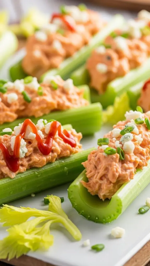 Buffalo Chicken Dip Stuffed Celery