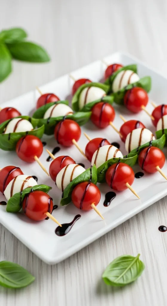 Caprese Salad Skewers (5 Minutes, Zero Cooking)