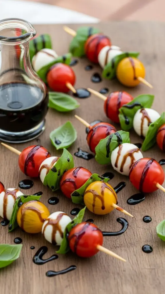 Caprese Skewers with Balsamic Glaze