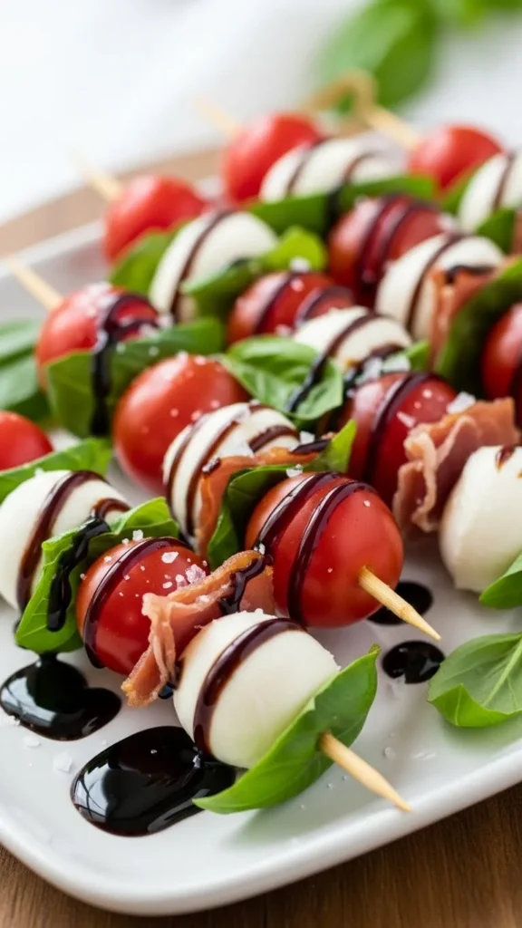 Caprese Skewers with Balsamic Glaze and a Secret Ingredient