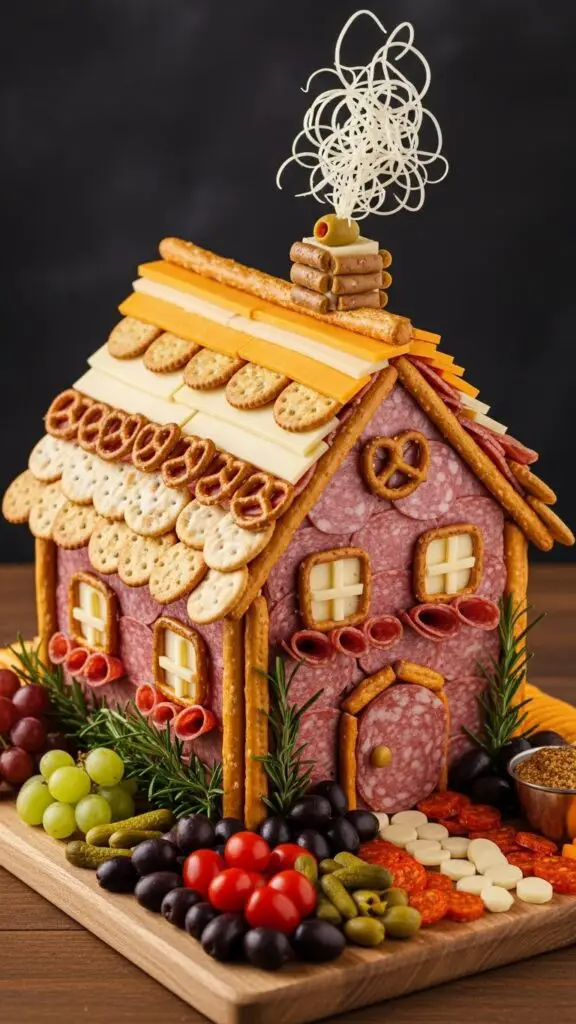 Charcuterie Chalet (Yes, a Gingerbread House, But Make It Savory)
