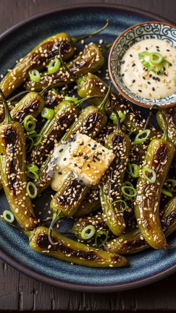 Charred Shishito Peppers with Miso Butter