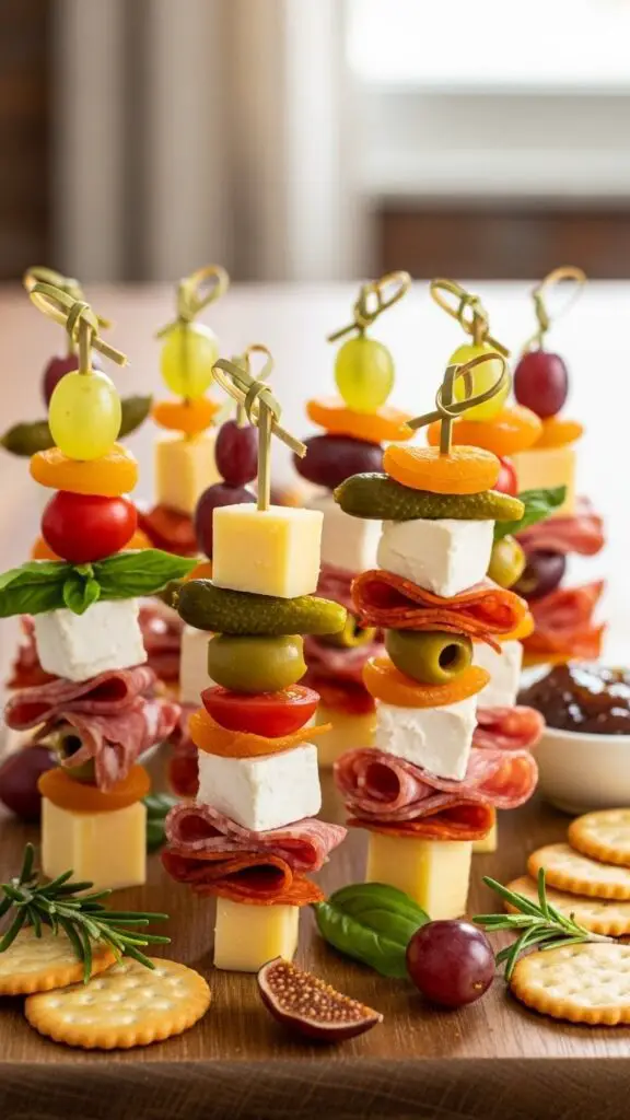 Cheese and Charcuterie Skewers