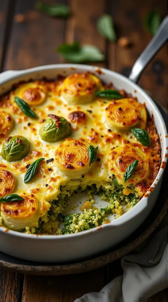 Cheesy Brussels Sprouts Gratin