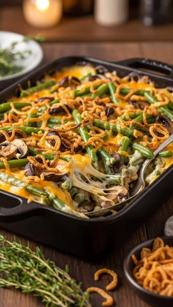 Cheesy Green Bean Casserole Upgrade