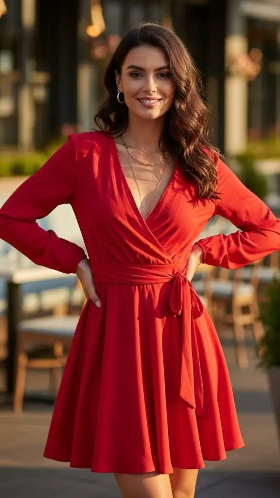 Chic Red Wrap Dress