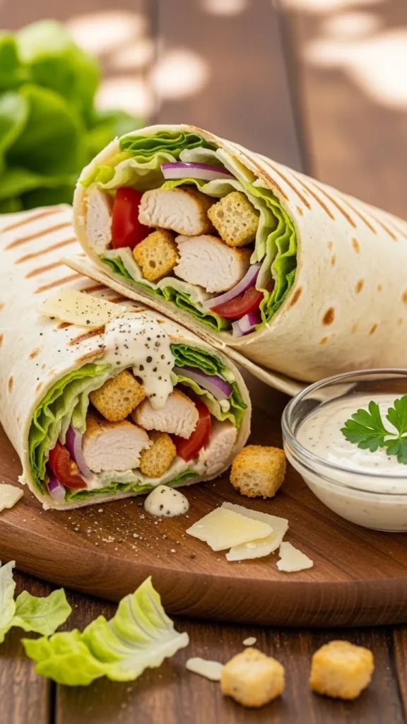 Chicken Caesar Salad Wraps