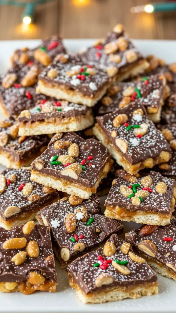 Chocolate Peanut Crunch Christmas Crack