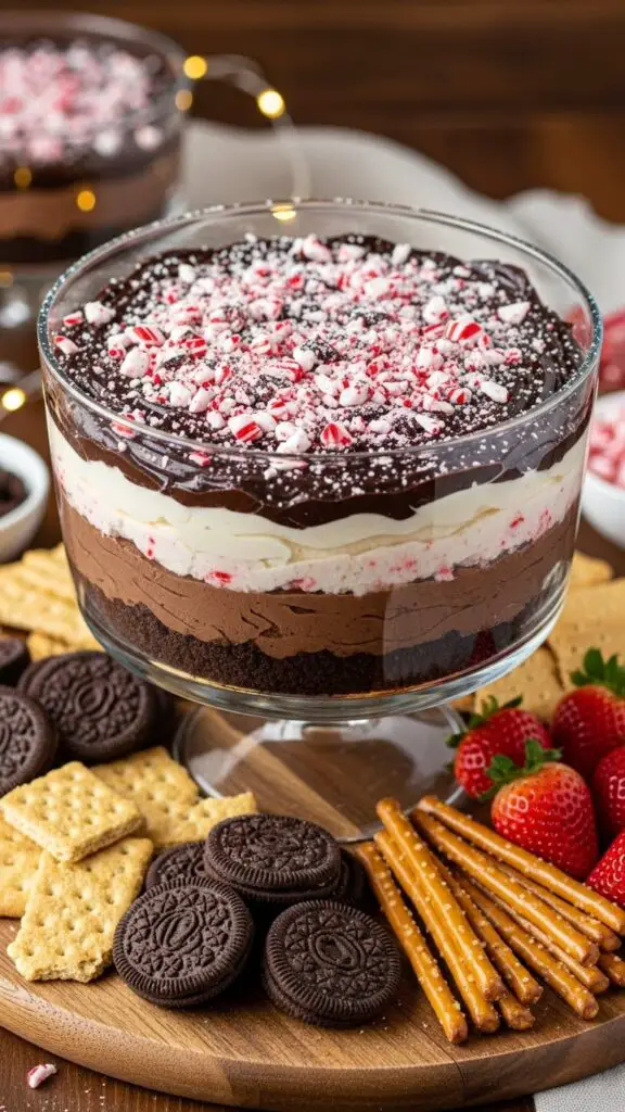 Chocolate Peppermint Bark Cheesecake Dip
