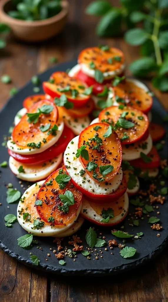Christmas Caprese with Pesto Dressing