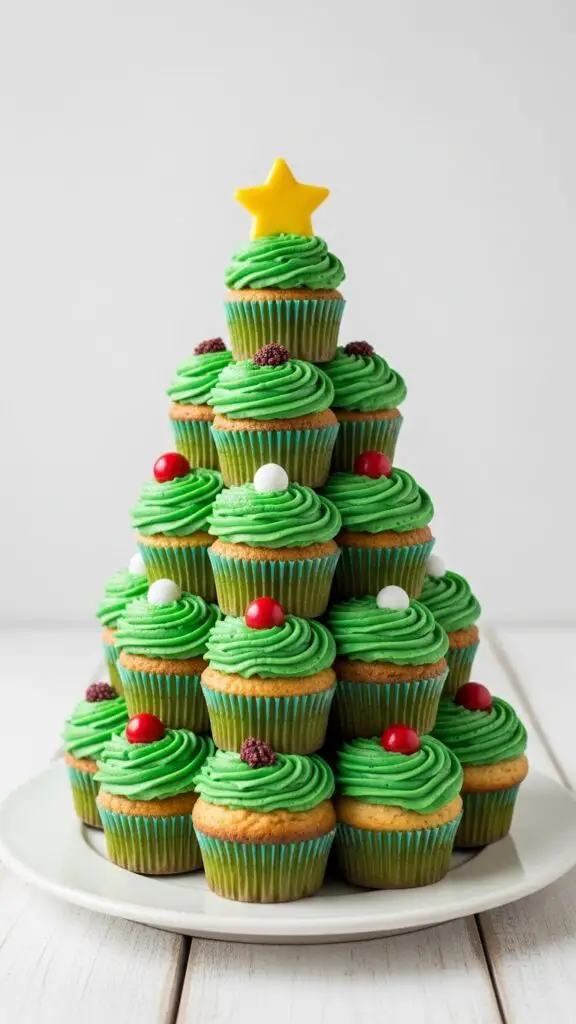 Christmas Tree Pull-Apart Cupcake Cake