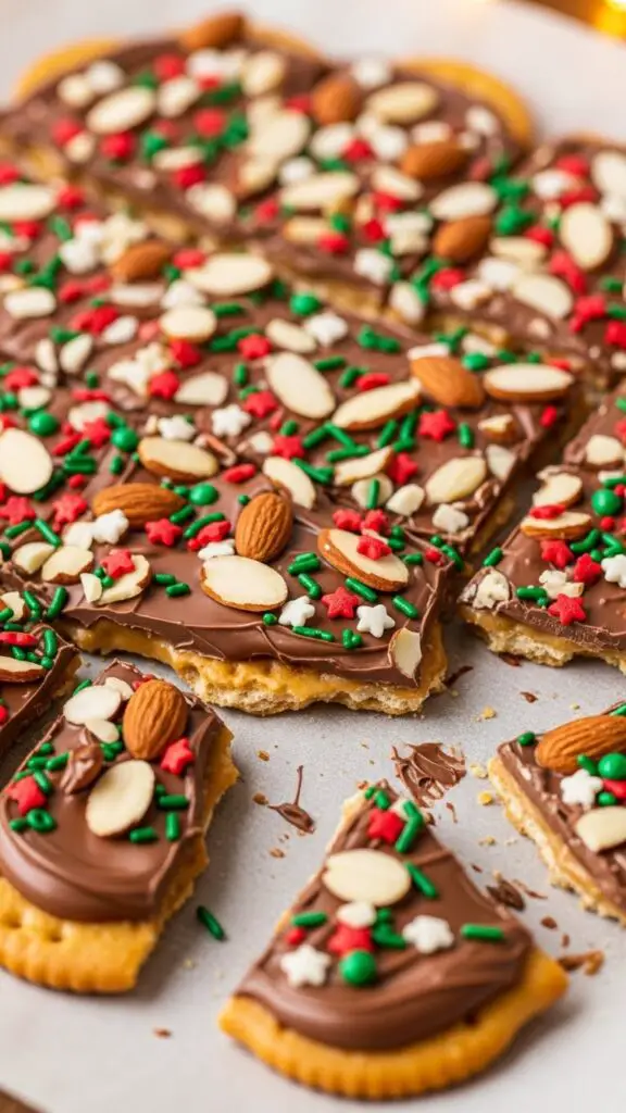 Classic Almond Christmas Cracker Toffee
